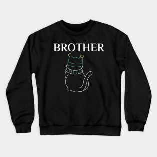 funny matching family cat design, brother Crewneck Sweatshirt